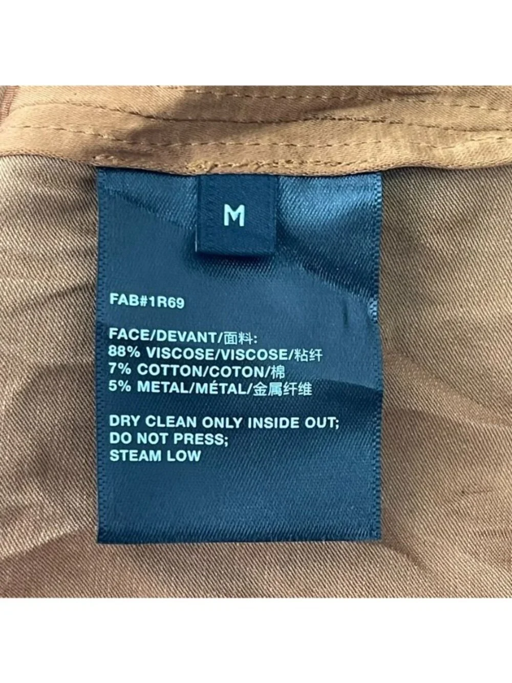Lafayette 148 New York Naomi Crushed Satin Blouse Bronze Brown Size M Medium - Picture 12 of 12